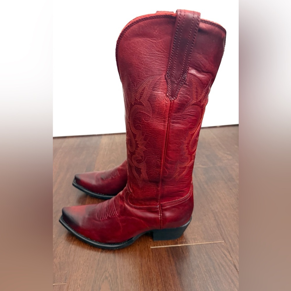 NWT Freebird by Steven Woodland Leather Western Cowboy Boots in Crimson Sz 9 - Picture 11 of 16